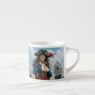Cobalt Kate - Hoogcontrast Vrouwelijke Piraat Kapi Espresso Kop