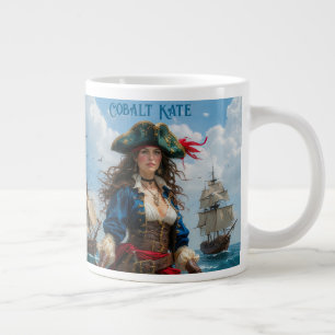 Cobalt Kate - Hoogcontrast Vrouwelijke Piraat Kapi Grote Koffiekop