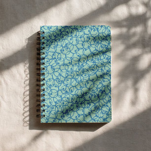 Cobalt Krabbel Ringen – minimaal modern Patroon Notitieboek
