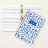 Cobalt | Mediterrane tegel gepersonaliseerd Notitieboek (Binnen)