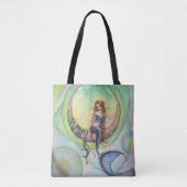 Cobalt Moon Mermaid Fantasy Art Canvas tas (Voorkant)