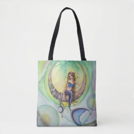 Cobalt Moon Mermaid Fantasy Art Canvas tas