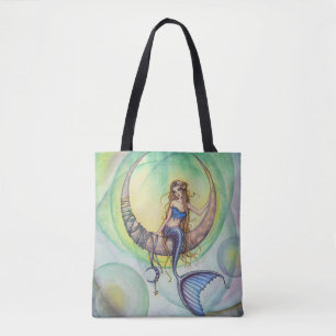 Cobalt Moon Mermaid Fantasy Art Canvas tas