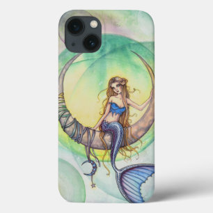 Cobalt Moon Watercolor Zeemeermin Kunst Illustrati Case-Mate iPhone Case