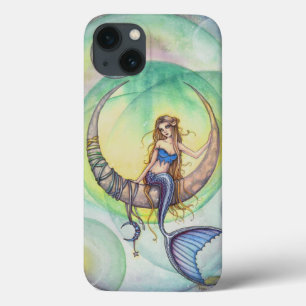 Cobalt Moon Waterverf Mermaid Art Illustratie Case-Mate iPhone Case