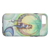 Cobalt Moon Waterverf Mermaid Art Illustratie Case-Mate iPhone Case (Achterkant (Horizontaal))