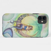 Cobalt Moon Waterverf Mermaid Art Illustratie Case-Mate iPhone Case (Achterkant (horizontaal))