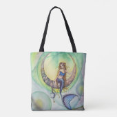 Cobalt Moon Zeemeermin Fantasy Kunst Tas (Achterkant)