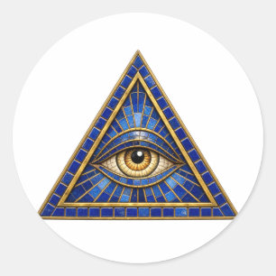 Cobalt Mozaïek Oog Sticker
