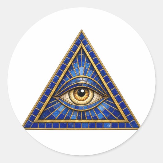 Cobalt Mozaïek Oog Sticker (Voorkant)