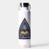 Cobalt Mozaïek Oog Waterfles (Voorkant)