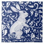 Cobalt Navy Blue Rabbit Bunny Dedham Delft Morris Tegeltje (Voorkant)