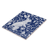 Cobalt Navy Blue Rabbit Bunny Dedham Delft Morris Tegeltje (Zijkant)