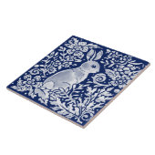 Cobalt Navy Blue Rabbit Woodland Delft Dedham Tegeltje (Zijkant)