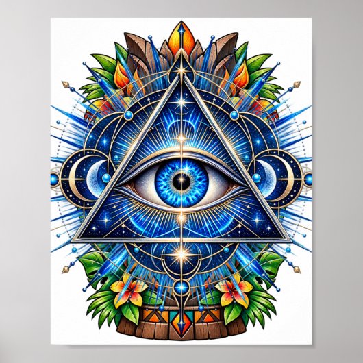 Cobalt Orbit Eye Poster (Voorkant)