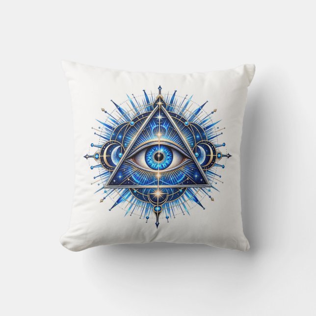 Cobalt Orbit Eye Worpkussen Kussen (Voorkant)