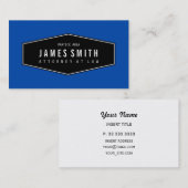 Cobalt Retro Elegant Attorney Visitekaartje (Voorkant / Achterkant)