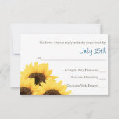 COBALT RUSTIC SUNFLOWER RSVP-KAART RSVP KAARTJE (Achterkant)