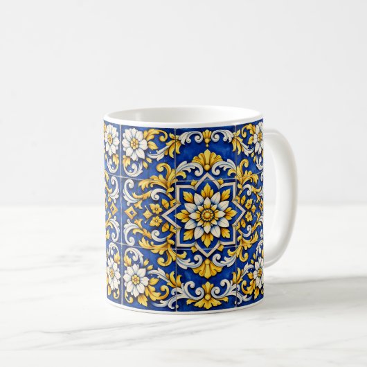 Cobalt Scroll Azulejo Mok (Voorkant rechts)