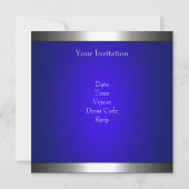 Cobalt Silver Jewel 21st Elegant Birthday Party Kaart (Achterkant)