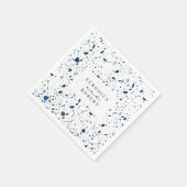 Cobalt Stone Blue Terrazzo Wedding Servet (Hoek)
