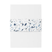 Cobalt Stone Blue Terrazzo Wedding Uitnodigingen Wikkel (Achterkant Voorbeeld)