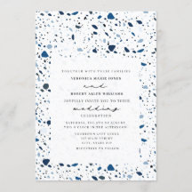 Cobalt Stone Terrazzo Modern Wedding
