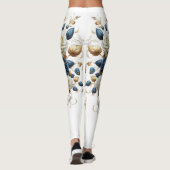 Cobalt White Flowers United Leggings (Achterkant)