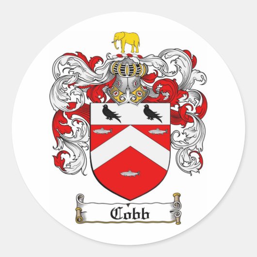 COBB FAMILIE CREST - COBB COAT WAPENKLASSE RONDE STICKER (Voorkant)