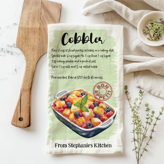 Cobbler recept gepersonaliseerd theedoek