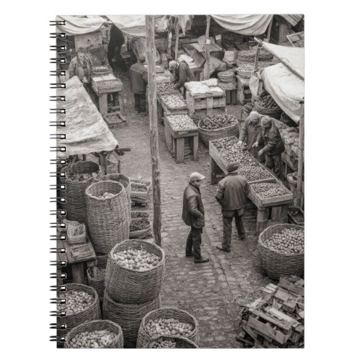 Cobblestone Market Scene Notitieboek (Voorkant)