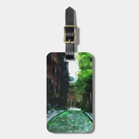 Cobblestone Street Beacon Hill Boston Abstract Bagagelabel (Voorkant verticaal)