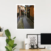 Cobblestone Street in Bellagio Poster (Thuiskantoor)