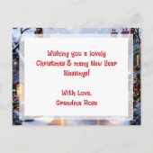 Cobblestone Street Village gepersonaliseerde kerst Feestdagenkaart (Achterkant)