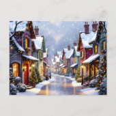Cobblestone Street Village gepersonaliseerde kerst Feestdagenkaart (Voorkant)