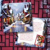 Cobblestone Street Village gepersonaliseerde kerst Feestdagenkaart