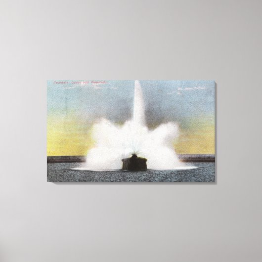 Cobbs Hill Reservoir Fountain Uitzicht Canvas Afdruk (Voorkant)