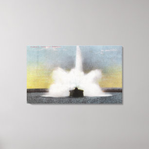 Cobbs Hill Reservoir Fountain Uitzicht Canvas Afdruk