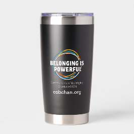 CoBC Tumbler (witte tekst) - Belonging is Krachtig Geïsoleerde Drinkbeker