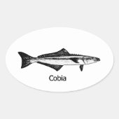 Cobia Fish Ovale Sticker (Voorkant)