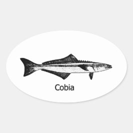 Cobia Fish Ovale Sticker