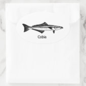 Cobia Fish Ovale Sticker (Tas)