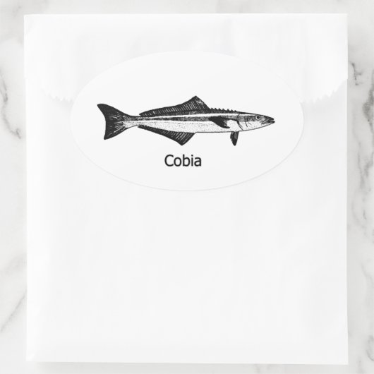 Cobia Fish Ovale Sticker (Tas)