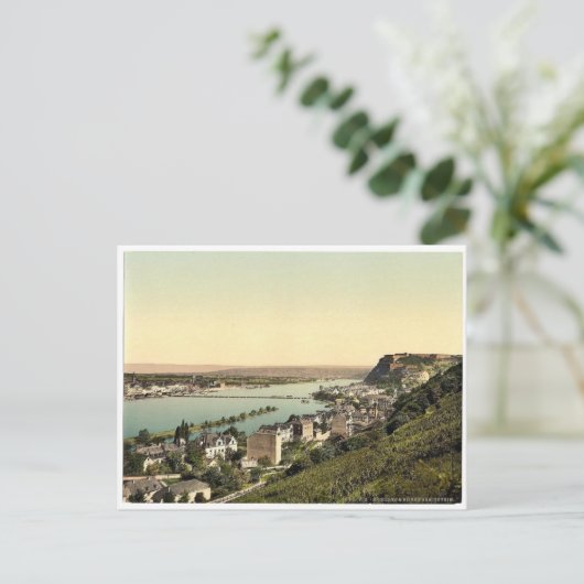 Coblenz en Ehrenbreitstein, Rijn, Duitsland Briefkaart (Staand voorkant)