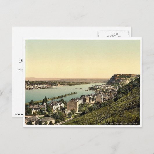 Coblenz en Ehrenbreitstein, Rijn, Duitsland Briefkaart (Voorkant / Achterkant)