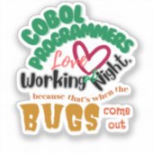 Cobol Bugs Komt Laat Op De Nacht Sticker (Voorkant)