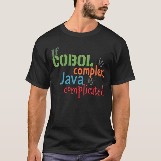 Cobol en Java programmeertalen T-shirt (Voorkant)