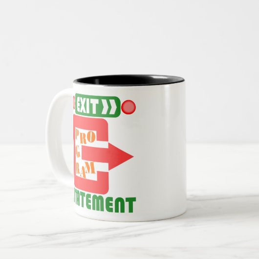 Cobol Exit Program Statement Tweekleurige Koffiemok (Voorkant links)