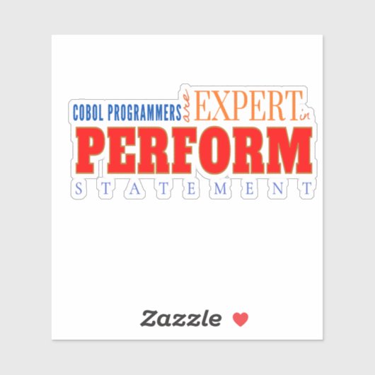 COBOL Expert Perform Statement Klassieke Coderings Sticker (Vel)
