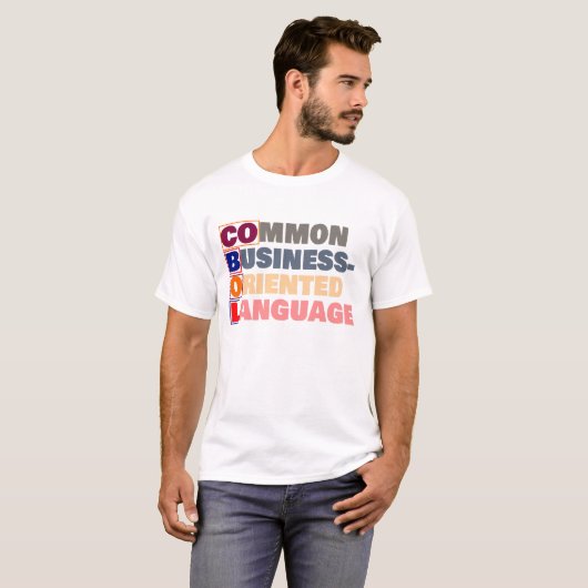 COBOL is Common Business-Oriented Language T-shirt (Voorkant volledig)